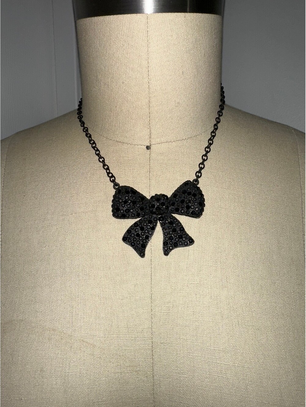 Express Black Bow Pendant Chain Necklace - Y2K Goth Festival
